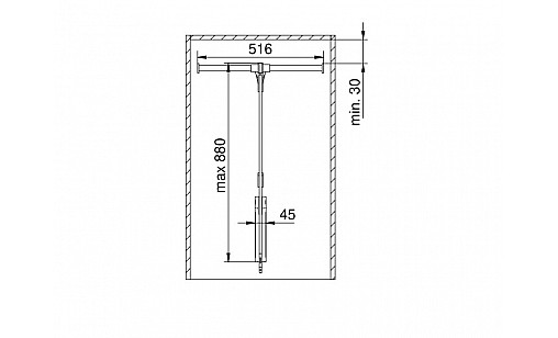 Пантограф LIFTER SOLO 516мм анодований чорний TA01.0075.18.CJ0 Rejs