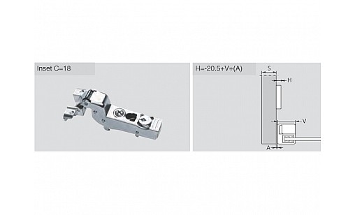 ДТС Петля внутренняя для алюминиевого профиля с доводчиком C80C678F