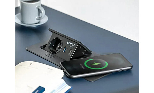 Удлинитель для офиса AVARO PLUS, 1 розетка SCHUKO USB А С WC 5W  провод 1,5 м алюминий AE-PB1SAVAP-53 GTV