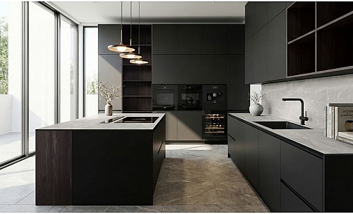 Компакт-плита LUXEFORM L167 Мармур Сідней / чорне ядро 4200х1400х12 мм