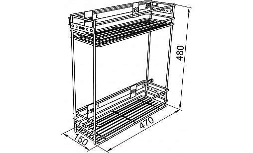 Карго 200/2 Хром  з боковим кріпленням ДС Карго 200/2 Хром  з боковим кріпленням ДС