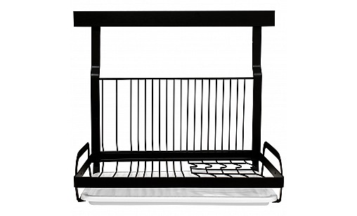 Полка кухонная для тарелок и чашек Чёрная