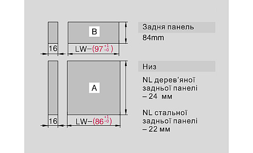ДТС КОМПЛЕКТ: Тандембокс L-450/84,5 сірий MM01450A(E18)