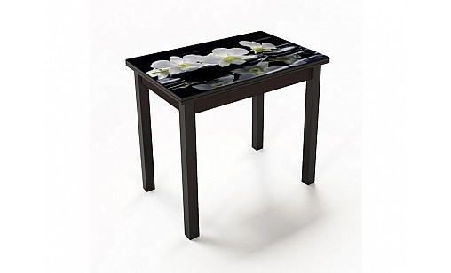 Стол обеденный JR 600(1200)*900*750 венге/стекло Орхидея