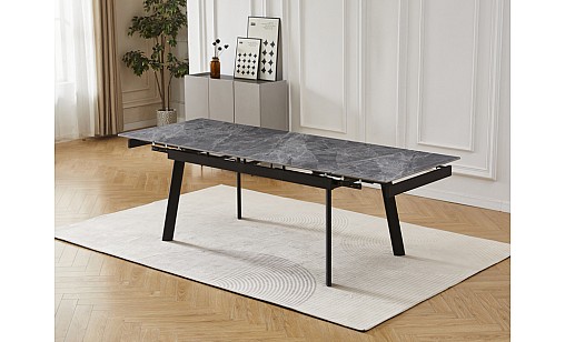 Стіл обідній Velvet 1600(2400)*900*760 Italy grey Glossy