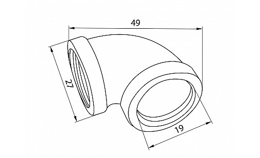 Крепление угловое двух труб D-19мм  Ретро  ДС