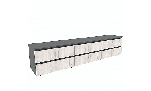 Тумба STEVE 2100*400*480 Графітовий/Дуб Крафт Білий