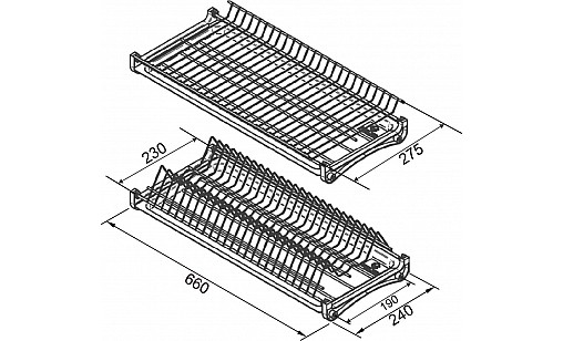 Сушилка для посуды в секцию 700мм  Хром ДС СтандартЛайн