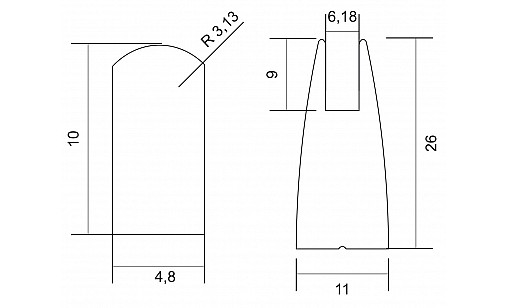 Ручка профільна DL 7955/192 BLKM/ChGl Чорний Матовий/Шампань Золото ДС