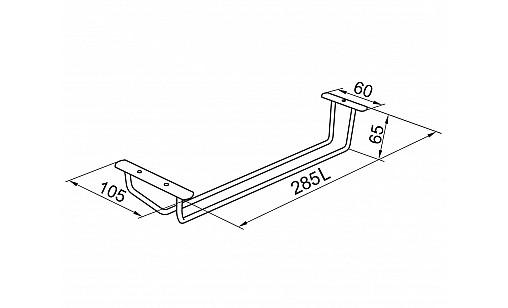 Бокалотримач стельовий L-300мм одинарний ДС
