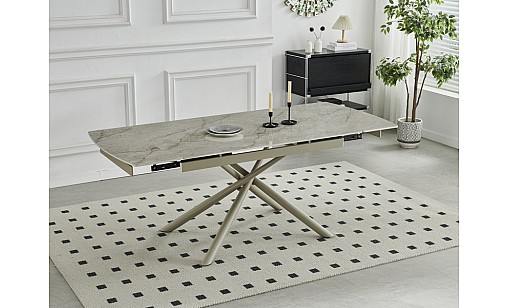 Стіл обідній Philip1400(2000)*900*750 Shks Beige Glossy/sahara leg