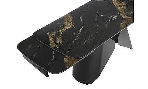 Стіл обідній Hamilton 1800(2600)*900*760 Black Gold Matt