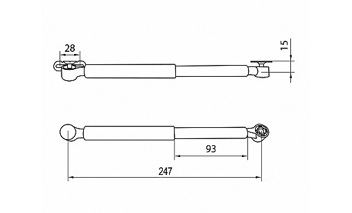 Амортизатор газовий для ДСП 40N в капсулі, 3 кріплення, сірий ДС ПреміумЛайн Амортизатор газовий для ДСП 40N в капсулі, 3 кріплення, сірий ДС ПреміумЛайн