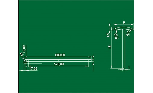 Планка стикувальна L-подібна пряма на стільницю 28мм ДС ОптимаЛайн