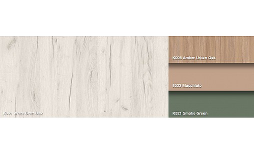 Столешница KronoSpan K001 FP Дуб Крафт Белый 1L R5,5 4100х600х28 мм