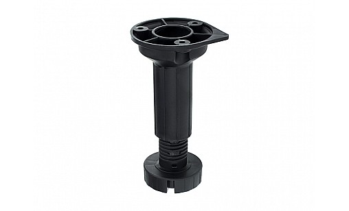 Ніжка кухонна (цільна) h-100-150мм чорна 104-01-25-301