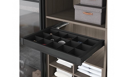 Полиця з ячейками бокового кріплення Starax 560-590*475*170мм 600мм антрацит S-6805 Полиця з ячейками бокового кріплення Starax 560-590*475*170мм 600мм антрацит S-6805