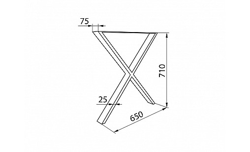 Опора H-710мм ХХ-подібна Сталь ДС СтандартЛайн