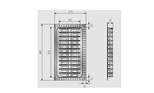 Лоток TRAYBOND для тарелок 270*480*50 антрацит, 105-83-51-309
