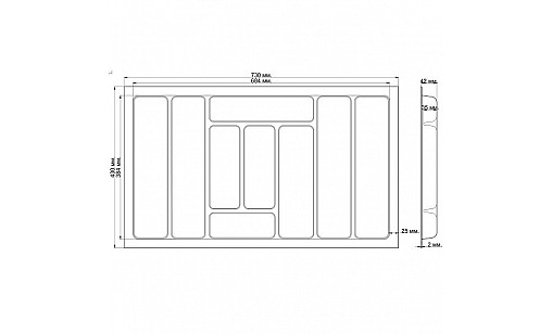 Лоток в секцію 800мм для кухонних приладів Білий STANDART