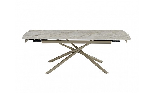 Стіл обідній Philip1600(2200)*900*750 Shks Beige Glossy/sahara legs