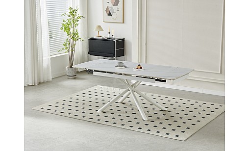 Стіл обідній Philip1400(2000)*900*750 Snow white Matt/white leg