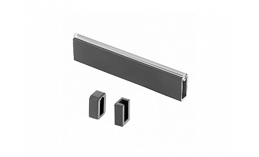 Штанга гардеробная, прямоугольная 12*32мм, 3м,графит   крепления WG-RRPSET-B-60 GTV