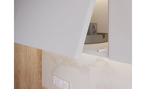 Відбійник накладний з силіконовим закінченням, довгий, білий SALTO NOVA AM-SVN-DL-GM-10 GTV