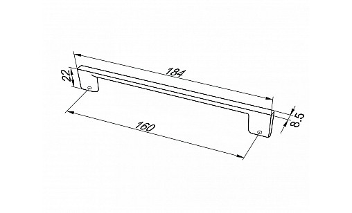 Ручка D-705/160 G6 Хром Матовый (Алюминий) ДС ОптимаЛайн Ручка D-705/160 G6 Хром Матовый (Алюминий) ДС ОптимаЛайн
