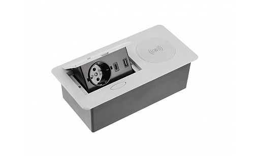 Удлинитель для офиса AVARO PLUS, 1 розетка SCHUKO USB А С WC 5W  провод 1,5 м алюминий AE-PB1SAVAP-53 GTV