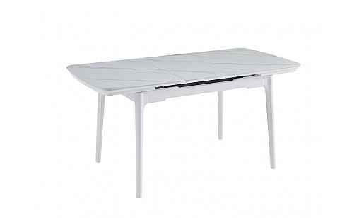 Стол обеденный Askold 1200(1600)*800*760 Snow White Matt/white legs