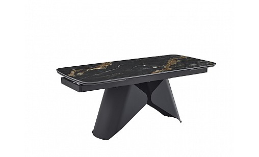 Стіл обідній Hamilton 1800(2600)*900*760 Black Gold Matt