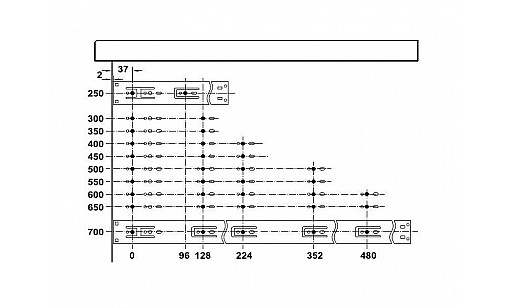 433.03.287 Напрямна телескопічна L-650 мм повний висув з самодотягом Hafele 433.03.287 Напрямна телескопічна L-650 мм повний висув з самодотягом Hafele