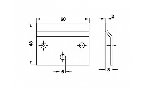 Монтажная планка сталь оцинкованная 60мм 290.08.900 Hafele