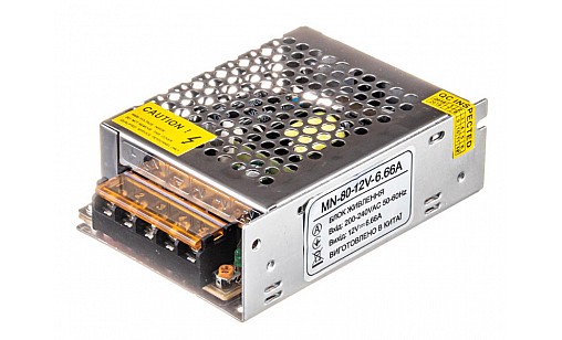 Трансформатор 80W 12V-5А IP20 MN