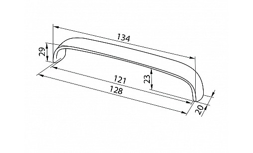 Ручка меблева DN 45/128 G2 Хром ЄвроЛайн Ручка меблева DN 45/128 G2 Хром ЄвроЛайн