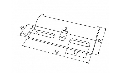 Шина монтажная для ушек регулируемых оцинкованная L-58мм ДС СтандартЛайн