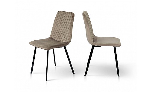 Стілець НЕКСТ чорний/велюр мокрий пісок