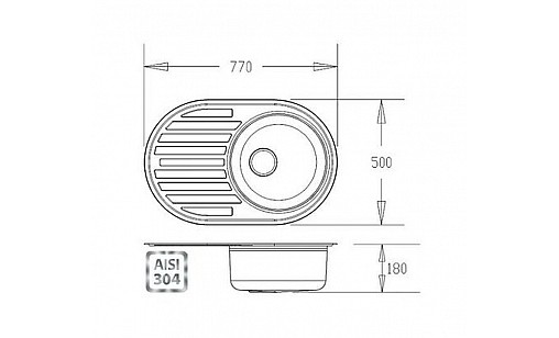 Мойка нержавеющая FABIANO BR 77*50 Polish (0,8) 8213.401.0008 Мойка нержавеющая FABIANO BR 77*50 Polish (0,8) 8213.401.0008