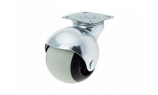 Ролик D-50 мм резиновый Серый с площадкой круглый ДС