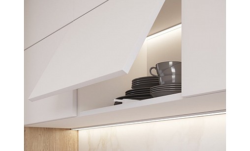 Відбійник накладний з силіконовим закінченням, довгий, білий SALTO NOVA AM-SVN-DL-GM-10 GTV