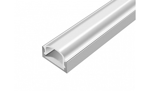Профиль алюминиевый LED накладной анод. белый  матовый рассеиватель 5,9*14,6 2м ПФ-18/6