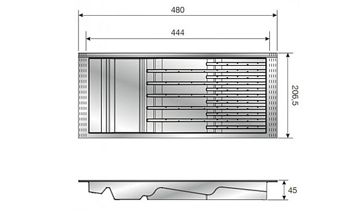 Лоток TRAYBOND для ножей, антрацит 105-83-53-309