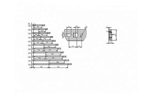 Направляюча повного висування HK L=350 мм PK-0H45350HK GTV