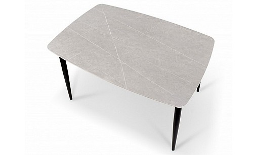 Стіл обідній КІПАРИС 1200*800*760 сірий мармур/чорний