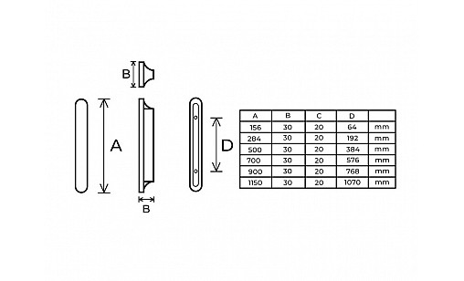 Ручка дерев'яна Fungo 500*30*20