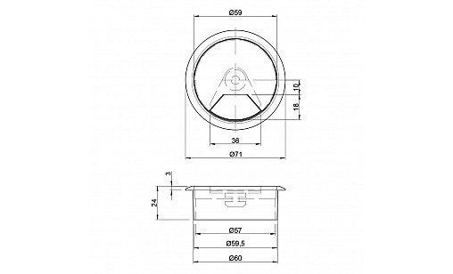 Заглушка під кабель бук з пружиною ДС СтандартЛайн