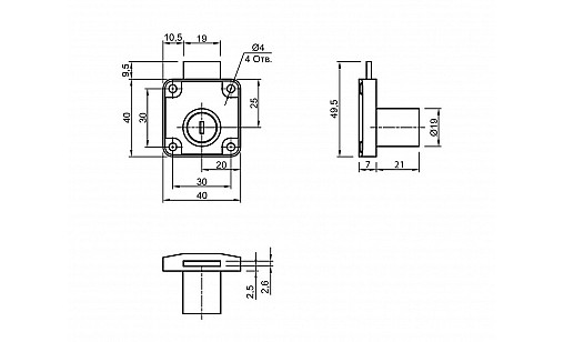 Замок KL- 138А-22 врезной ДС ЕвроЛайн