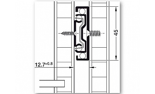 432.20.856 Напрямна телескопічна L-550 мм повний висув з самодотягом Hafele