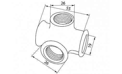 Крепление четырёх труб D-19мм  Ретро  ДС